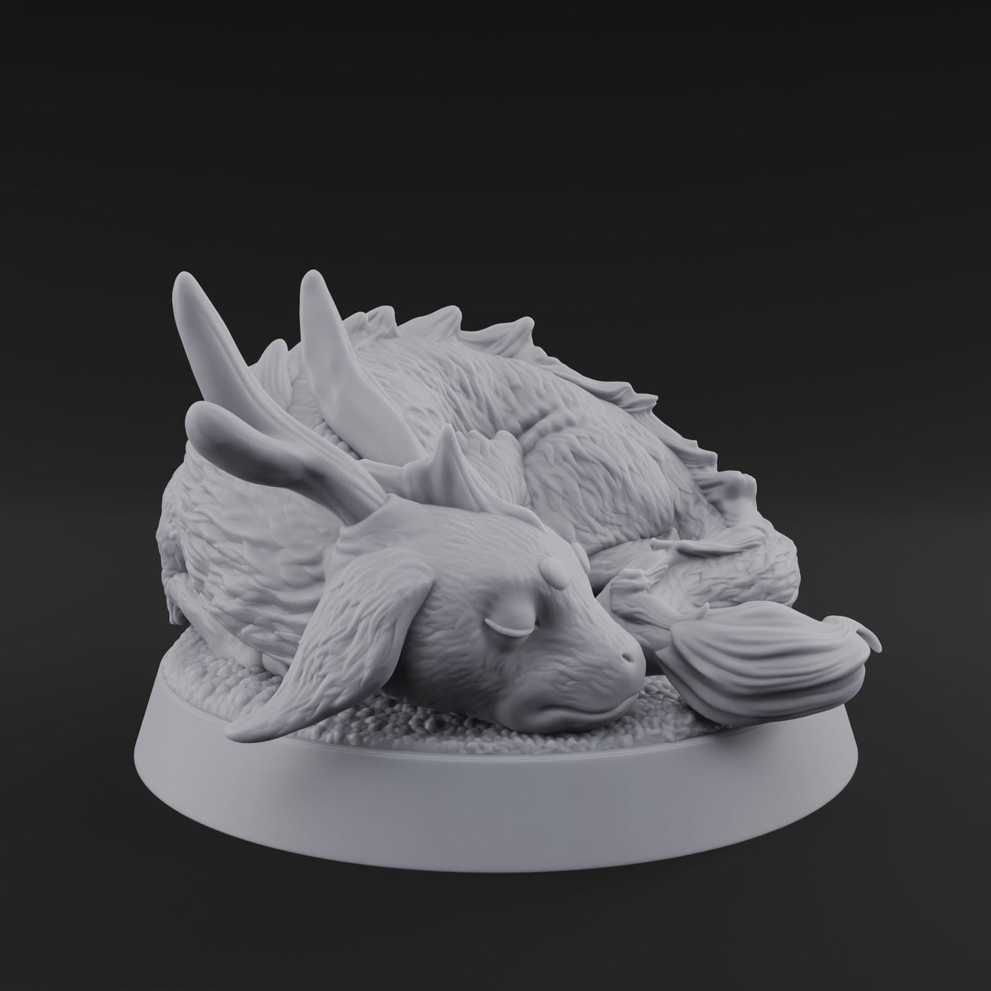 Curled Up Slumbering Faerie Dragon Wyrmling A
