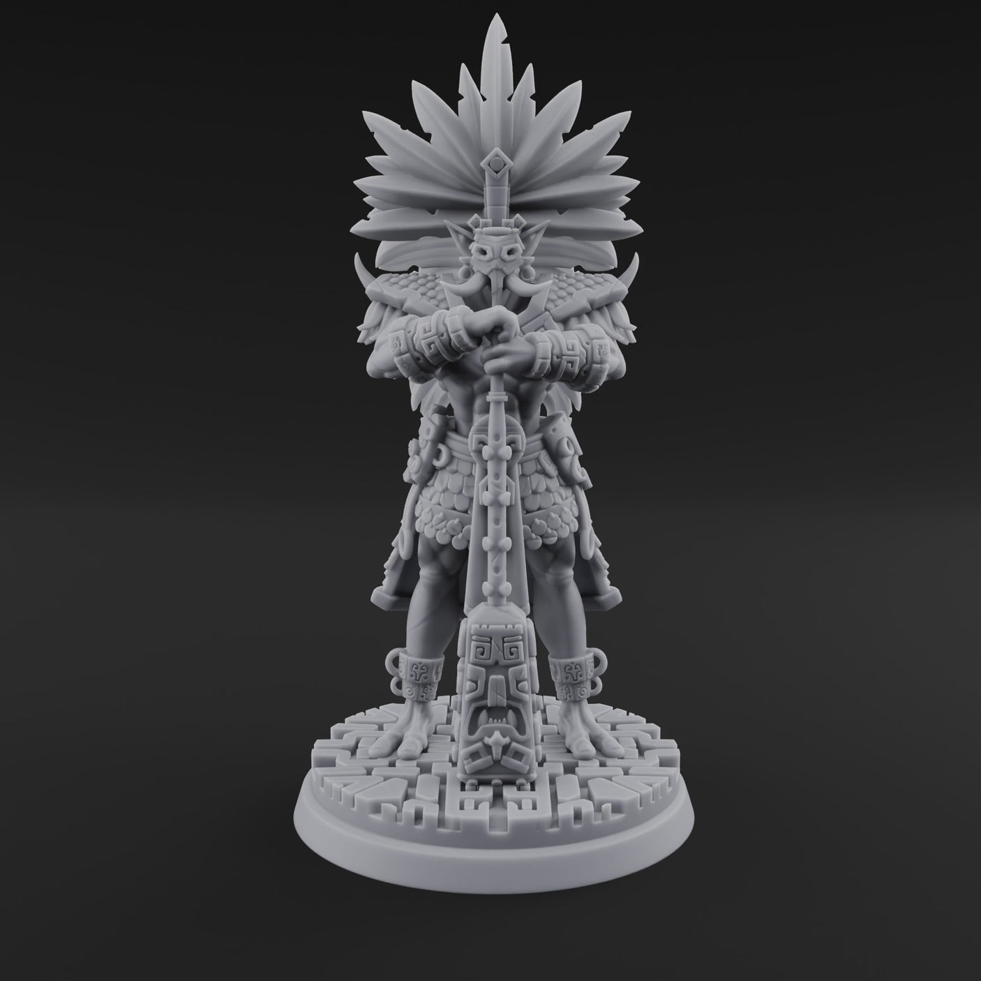 Aztec Inspired Feather Crowned  Hobgoblin Leader