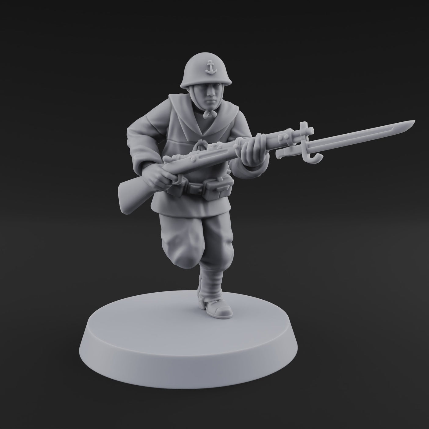 Bayonet Charging World War 2 Japanese Riflemen B