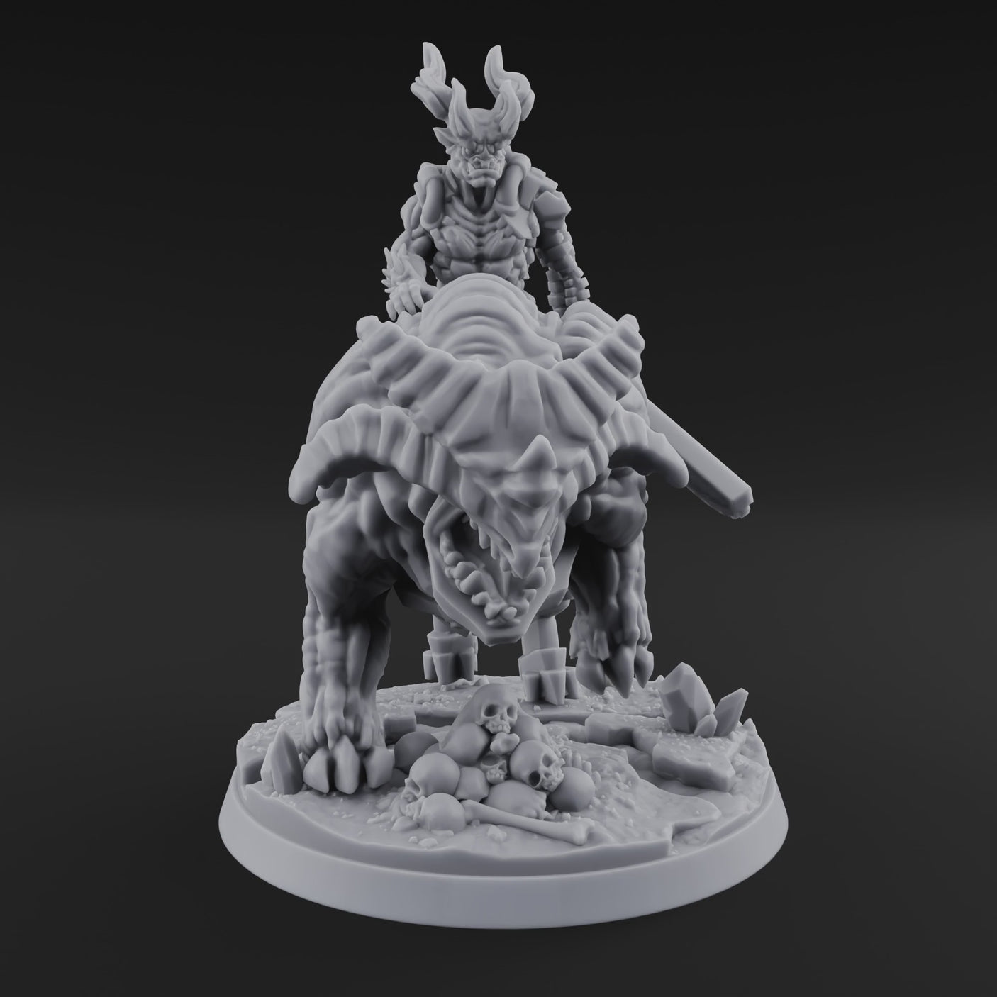 Mounted And Crowned Demon Warlord A