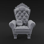 Button-Tufted Throne Chair