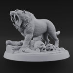 Fangs Bared Triumphant Smilodon Beast