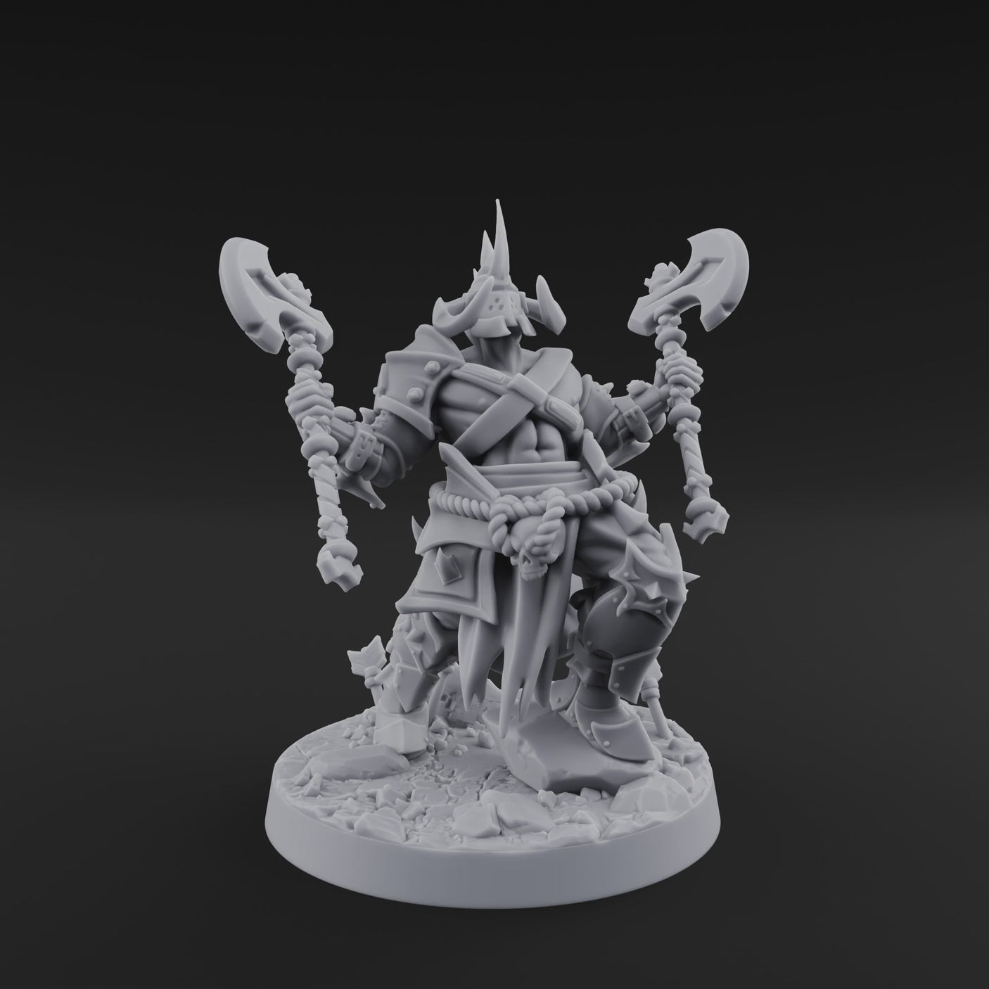Axe Held High Ornate Human Warlords B