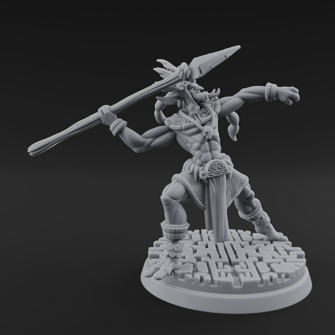 Aztec Inspired Spear Hobgoblin Warrior A