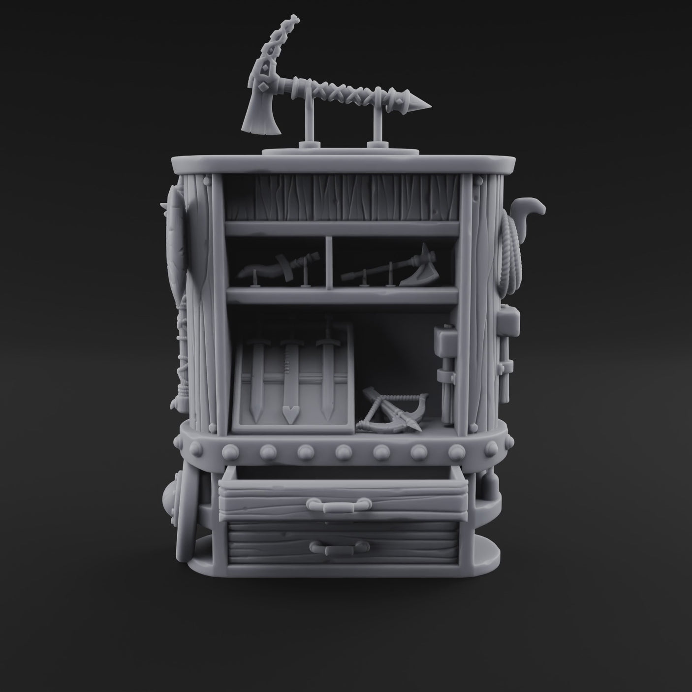Tool-Laden Weapon Shop Counter