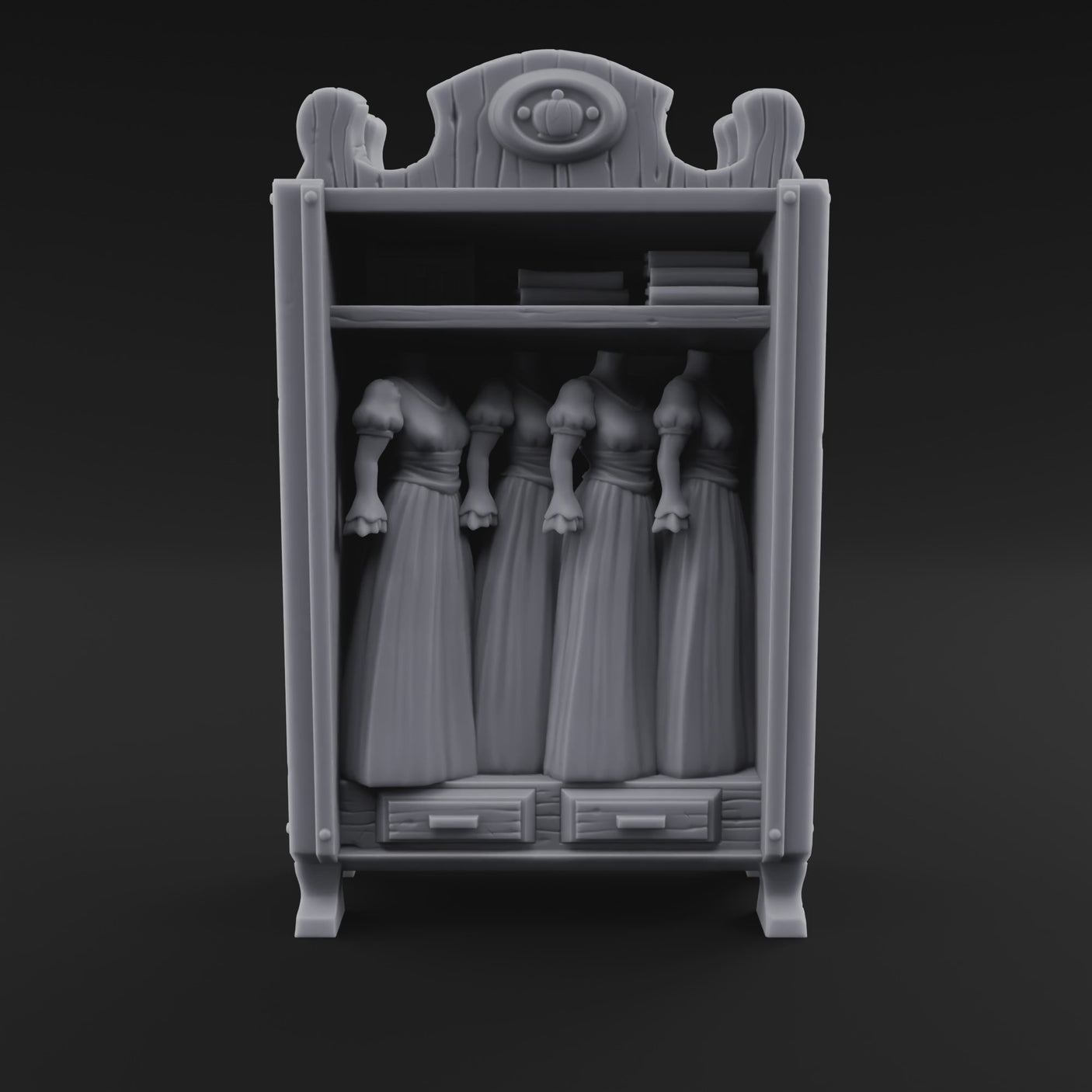 Mannequin-Dressed Tailor's Display Cabinet