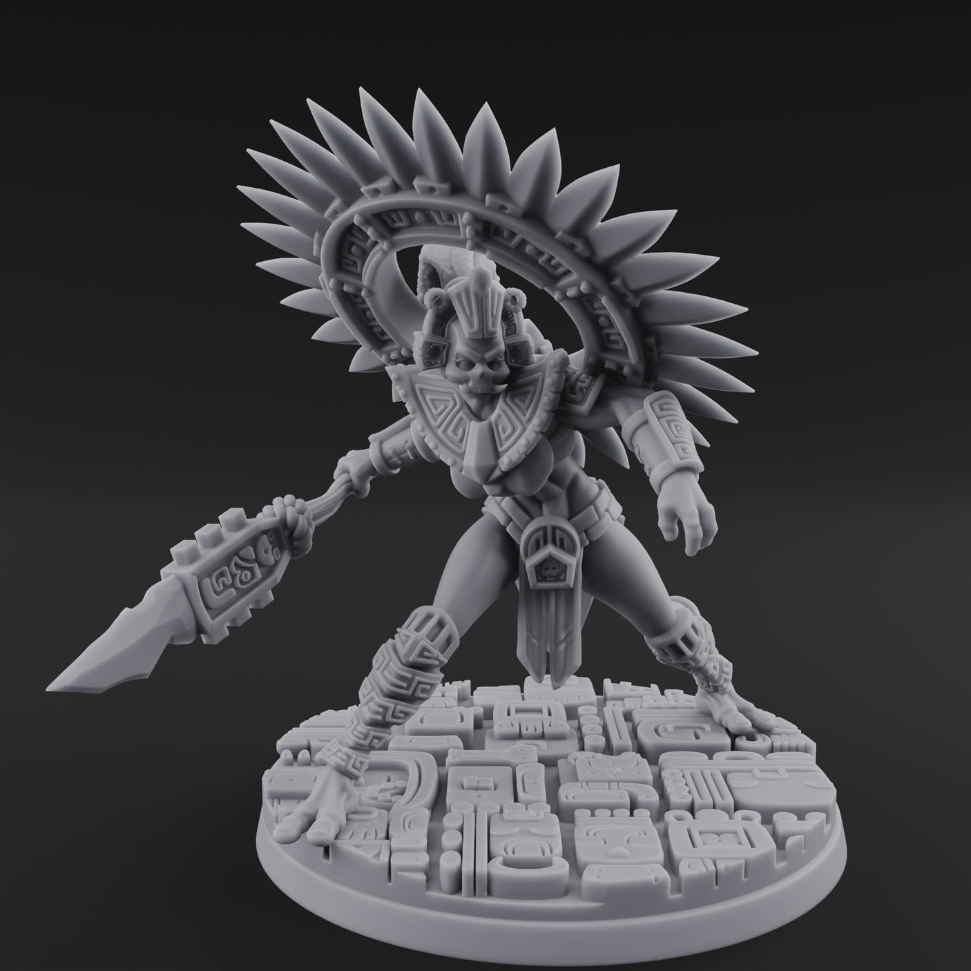 Aztec Inspired Spiked Crown Commanding Hobgoblin Warlord A