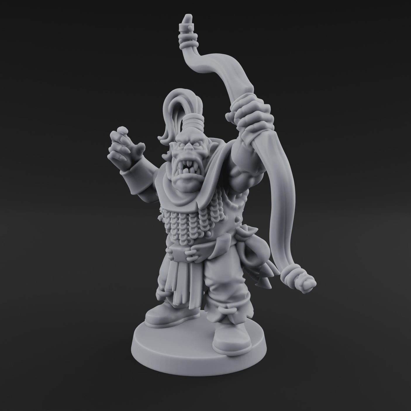Fists Raised Triumphant Orc Warrior