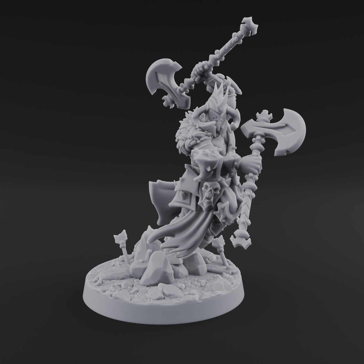 Axe Held High Ornate Human Warlords D