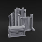 Rolled-Canvas Fabric Supply Rack