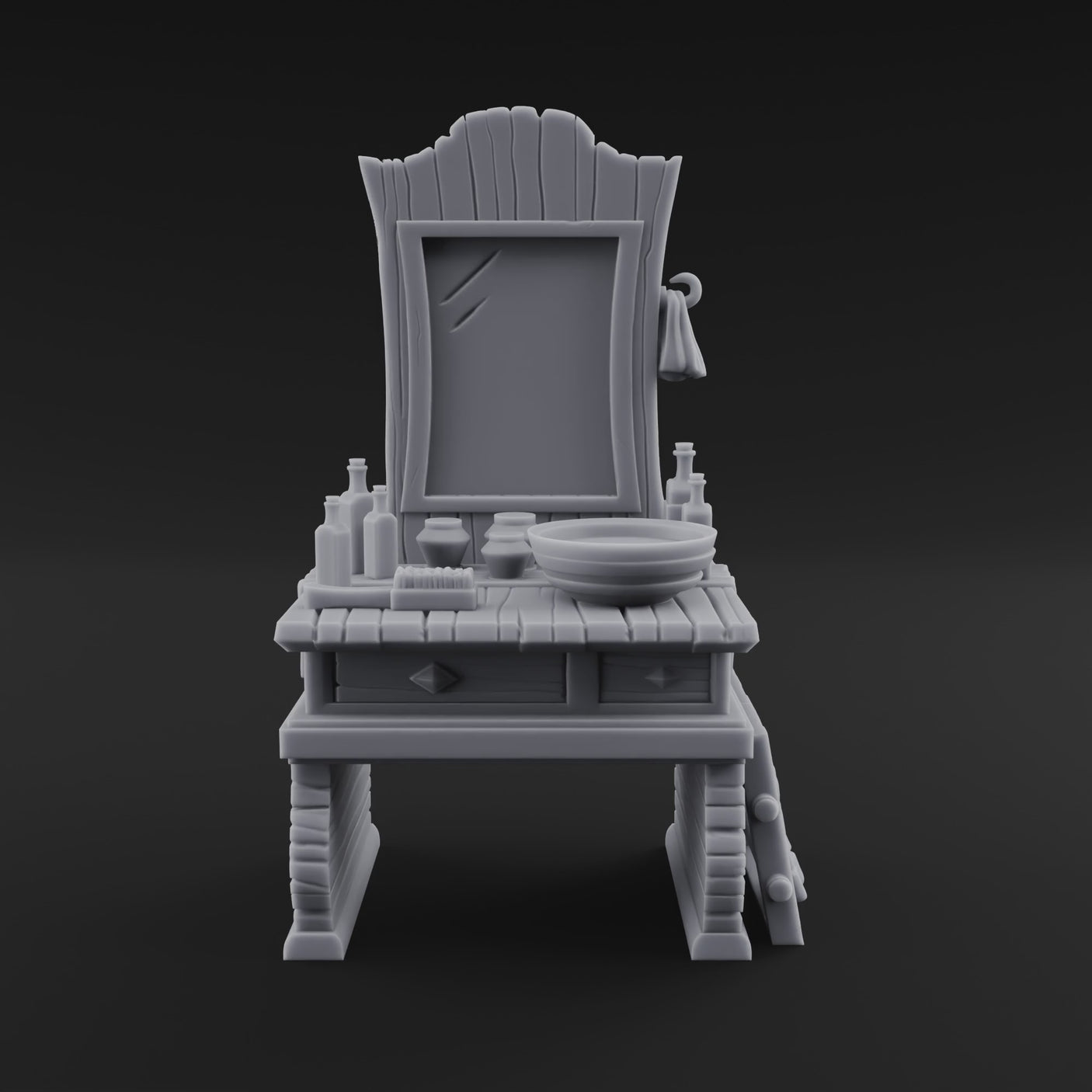 Mirror-Topped Vanity Dresser