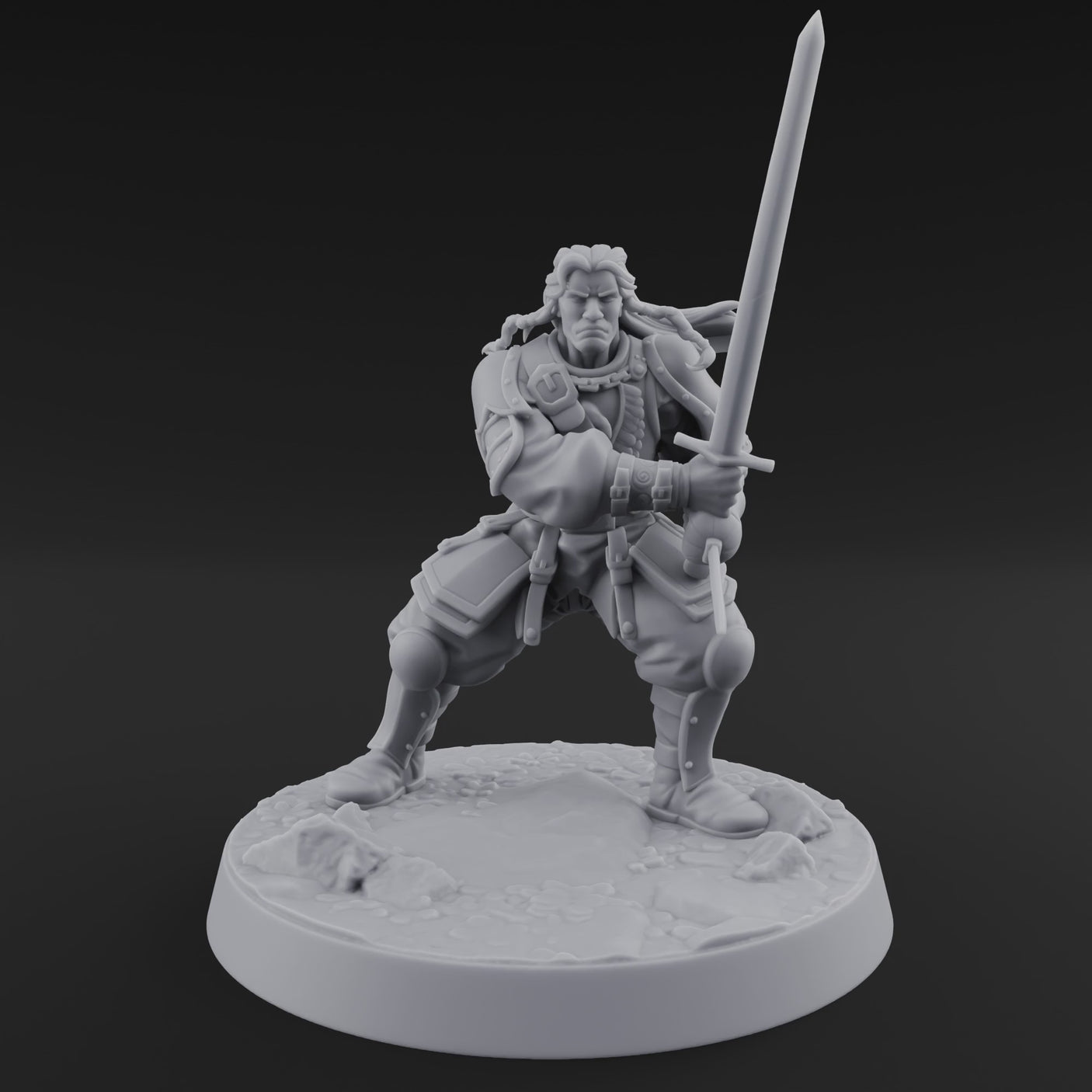 Stance Widened Blade Ready Human Warrior