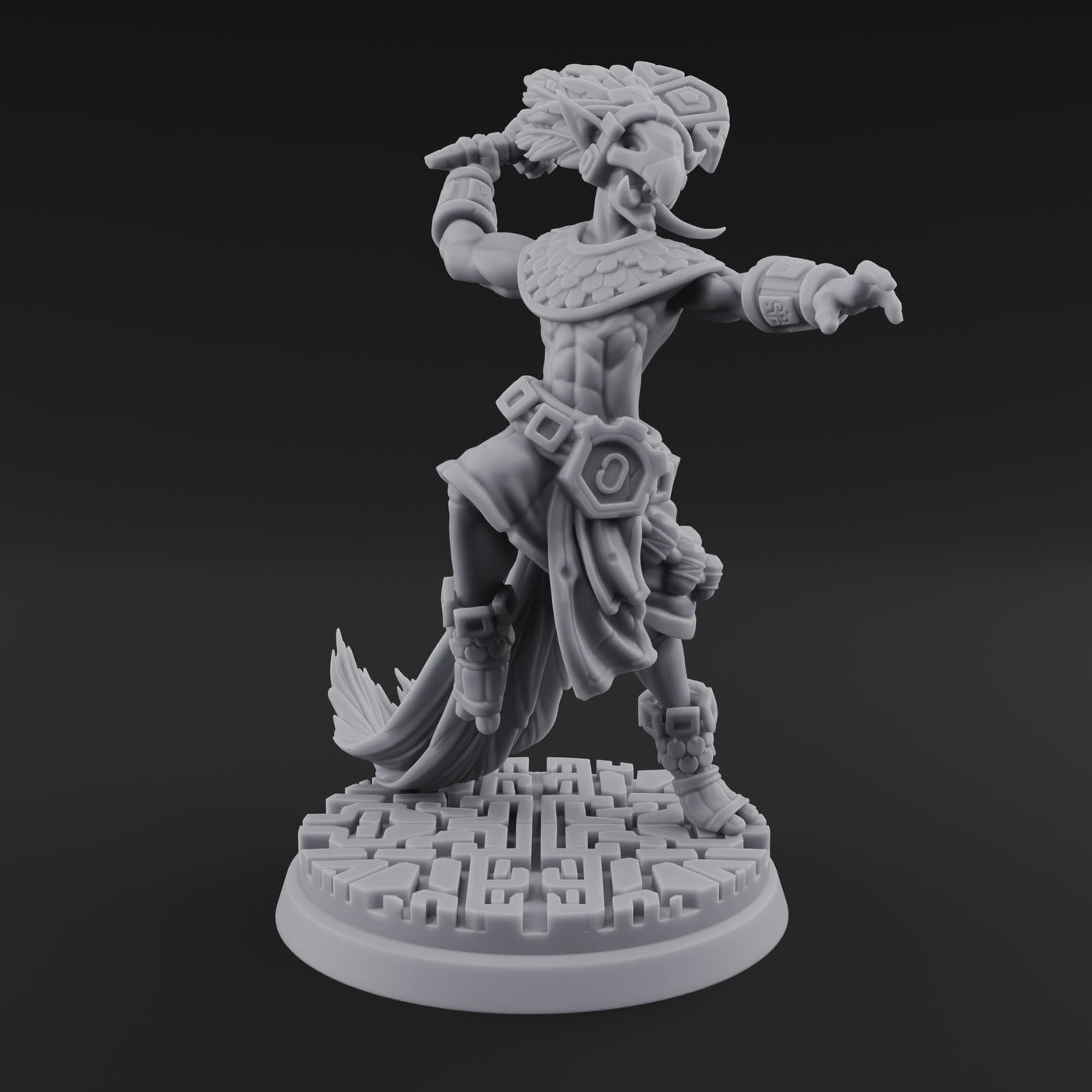 Aztec Inspired Stone-Fisted Hobgoblin Fighter B