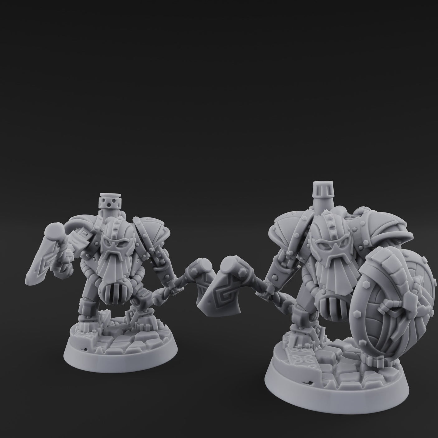 Shell Plated Striding Mech Dwarf Warriors