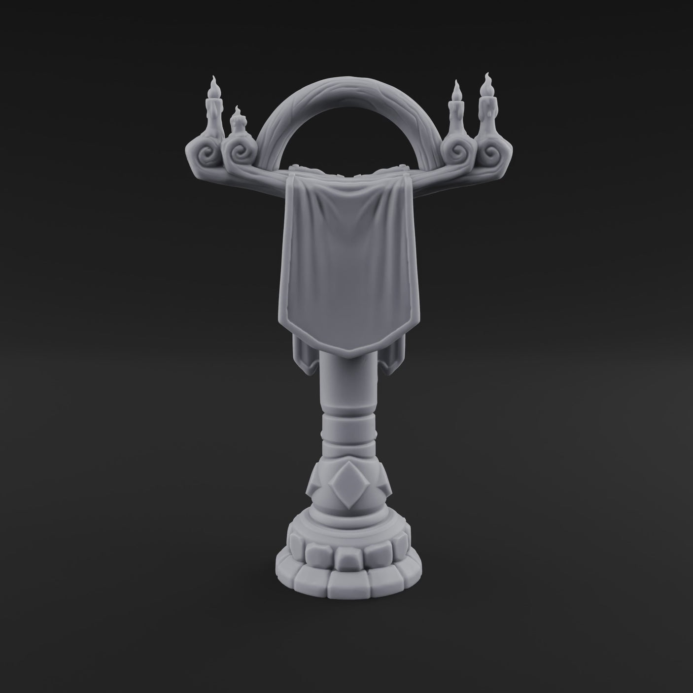 Candlelit Heraldic Banner Stand