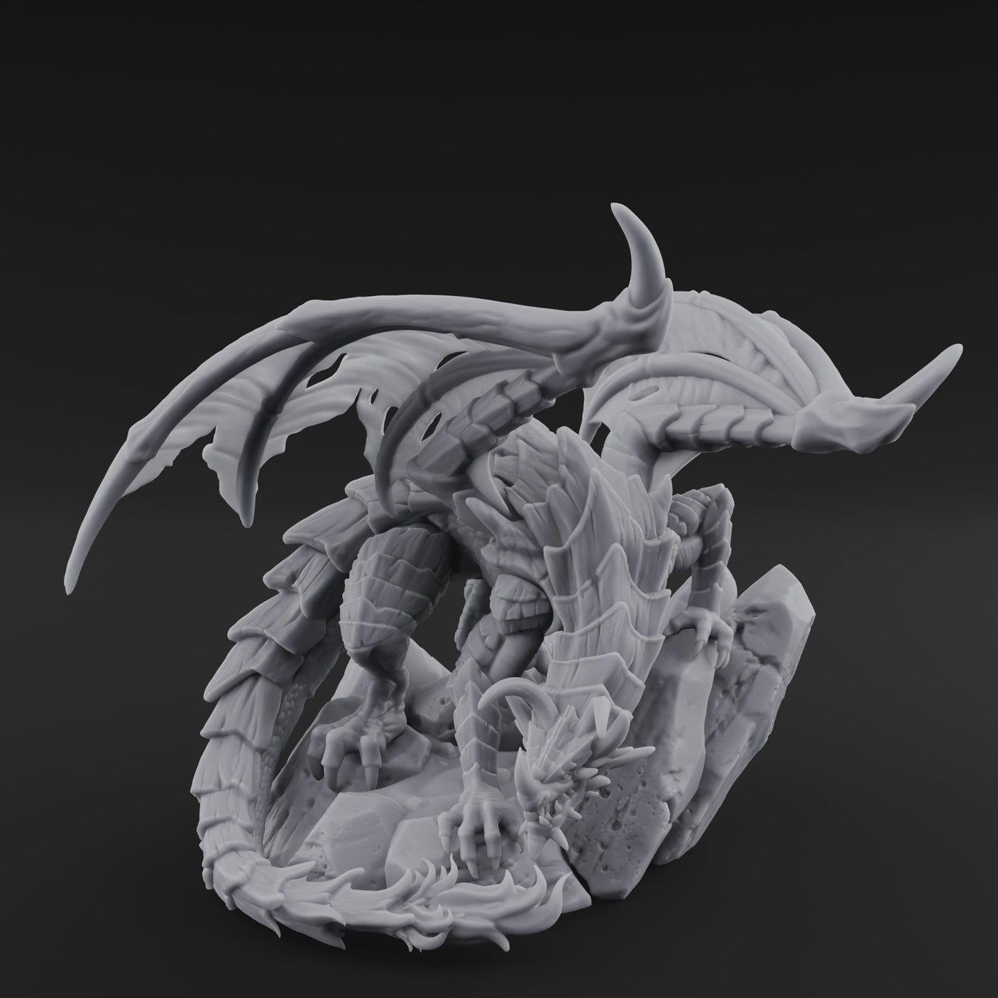 Perched Menacing Red Dragon