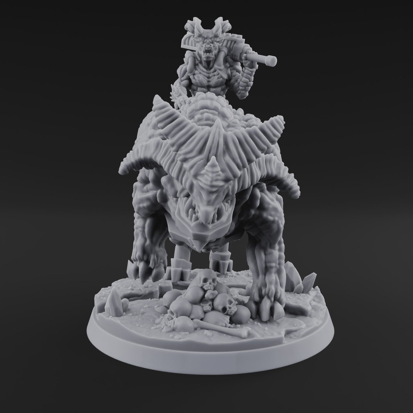 Mounted And Crowned Demon Warlord B