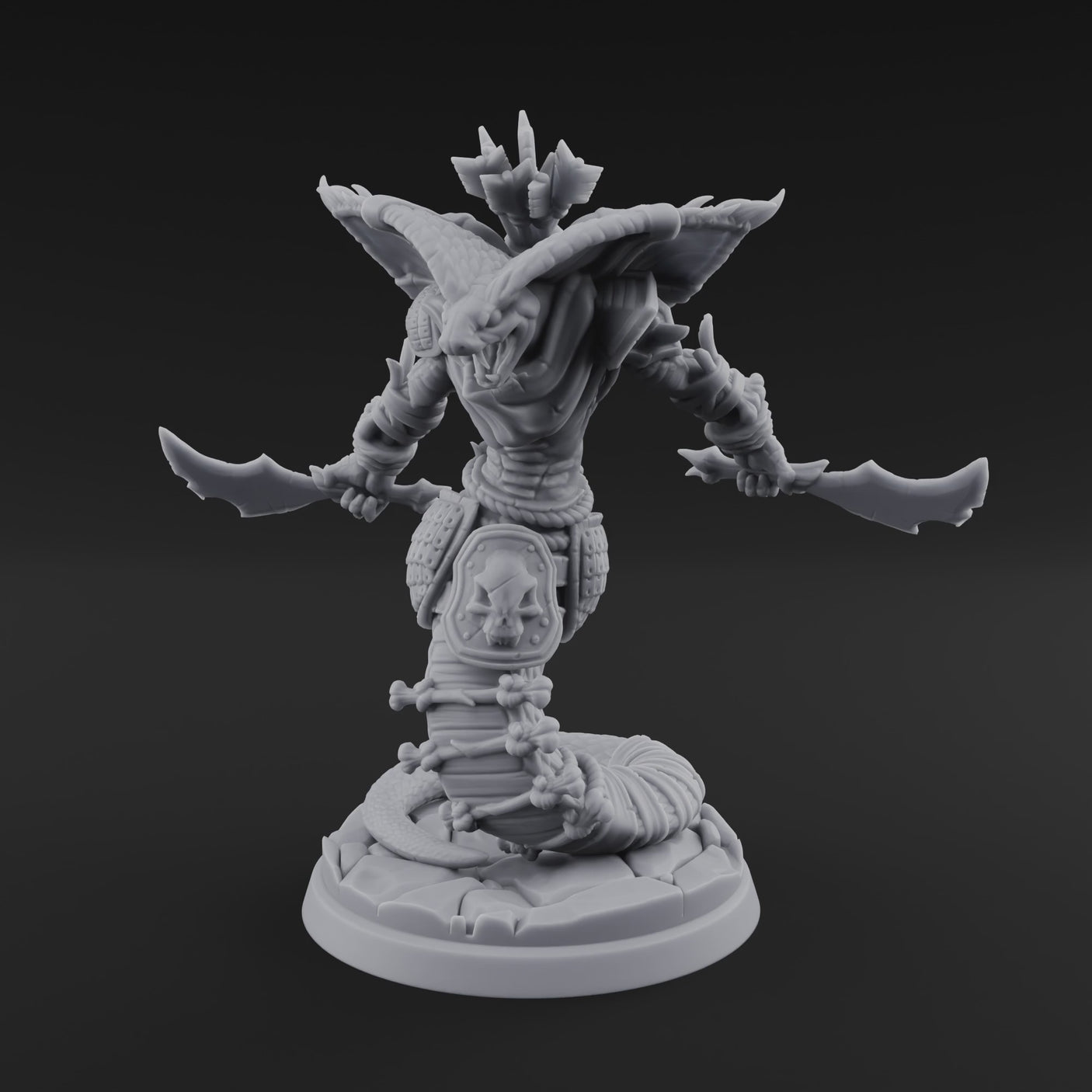 Spear Thrust Snarling Naga Warrior B