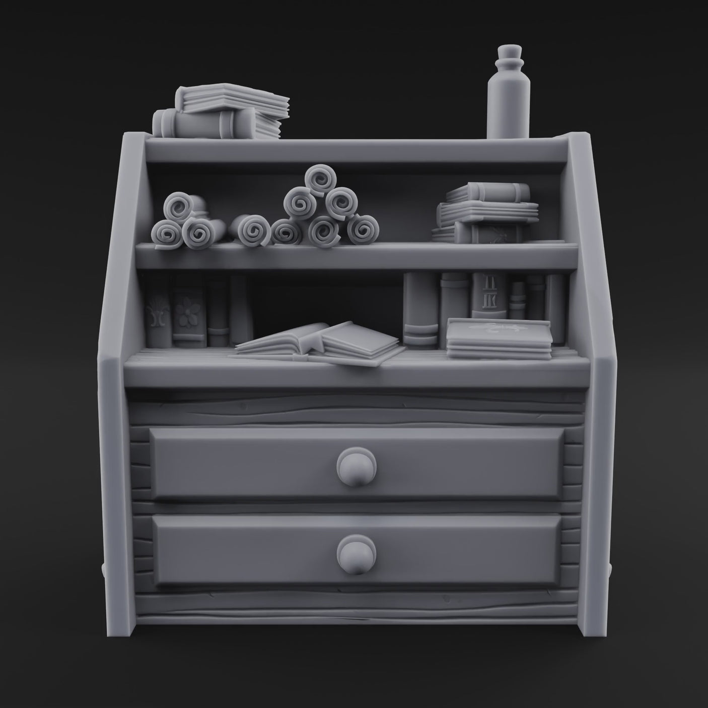 Scroll-Filled Scholar's Cabinet