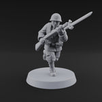 Bayonet Charging World War 2 Japanese Riflemen A