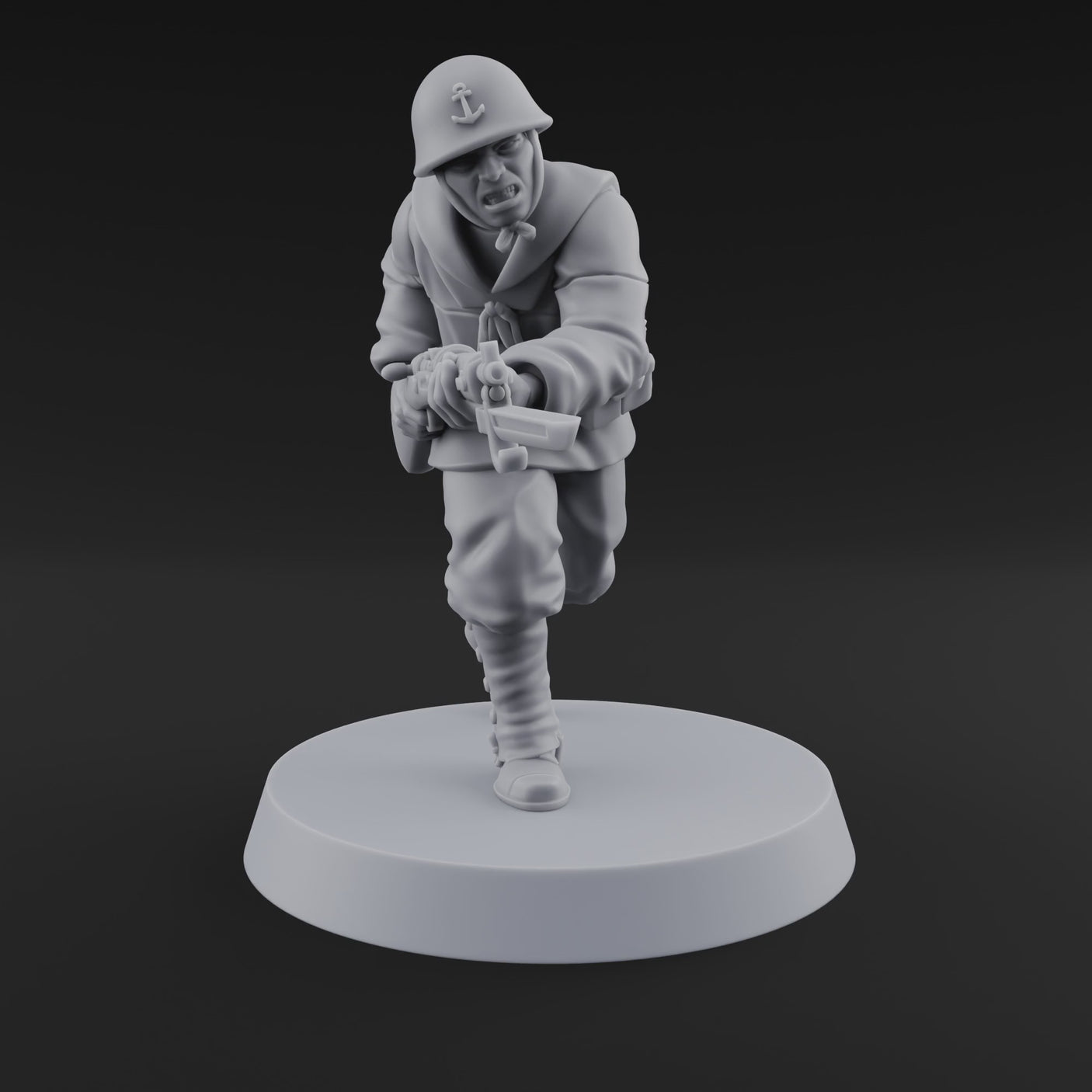 Bayonet Charging World War 2 Japanese Riflemen E