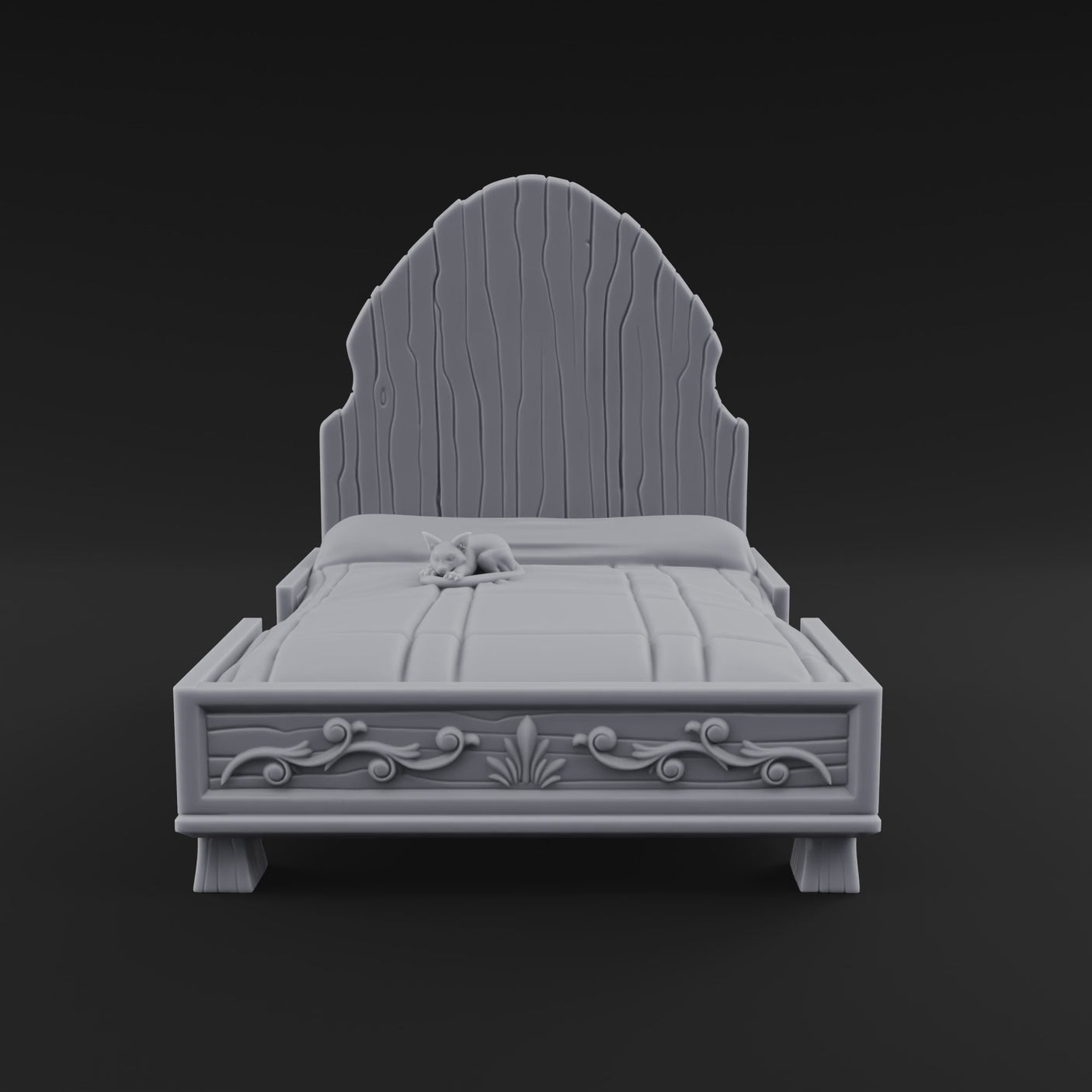 Scrollwork-Framed Noble Bed