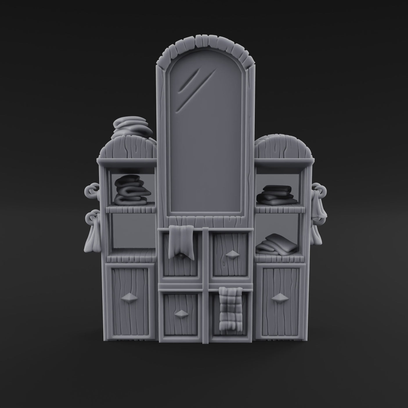 Mirror-Fronted Vanity Dresser