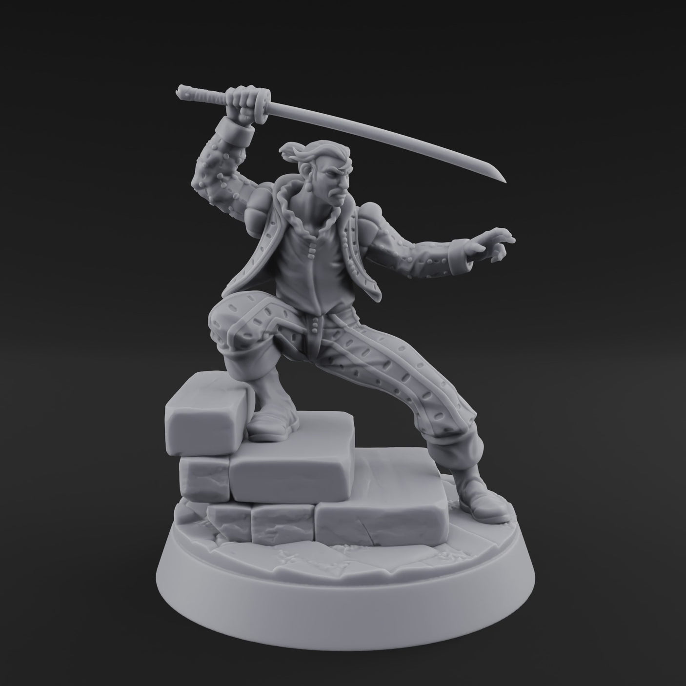 Balanced On Stone Human Swordmaster