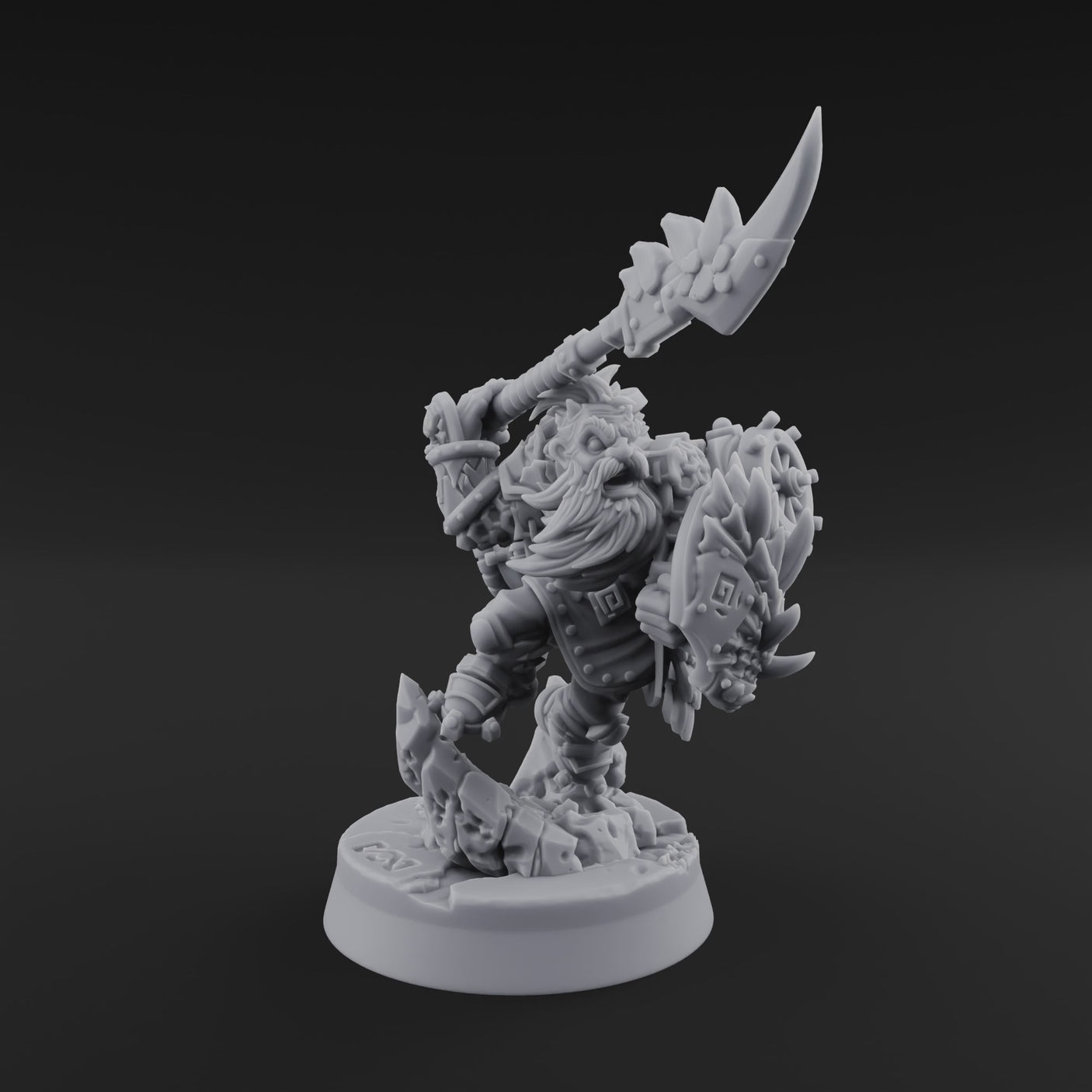 Weapon Held High Triumphant Fire Dwarf Warlord