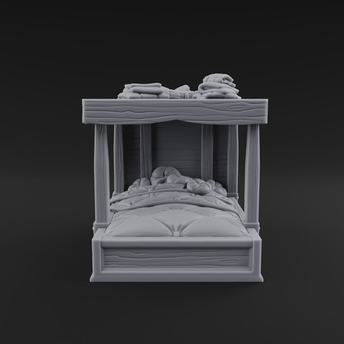 Pillow-Laden Canopy Bed