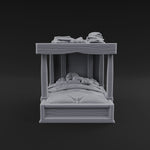 Pillow-Laden Canopy Bed