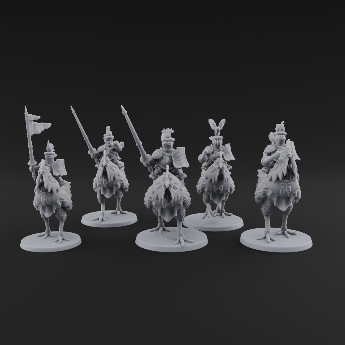 Regally Mounted Halfling Chicken Riders