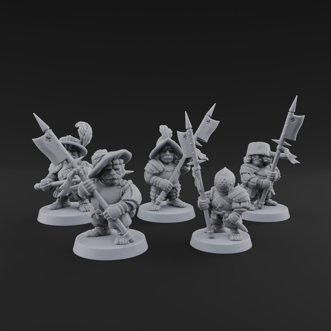 Feather Flourishing Halfling Halberdiers