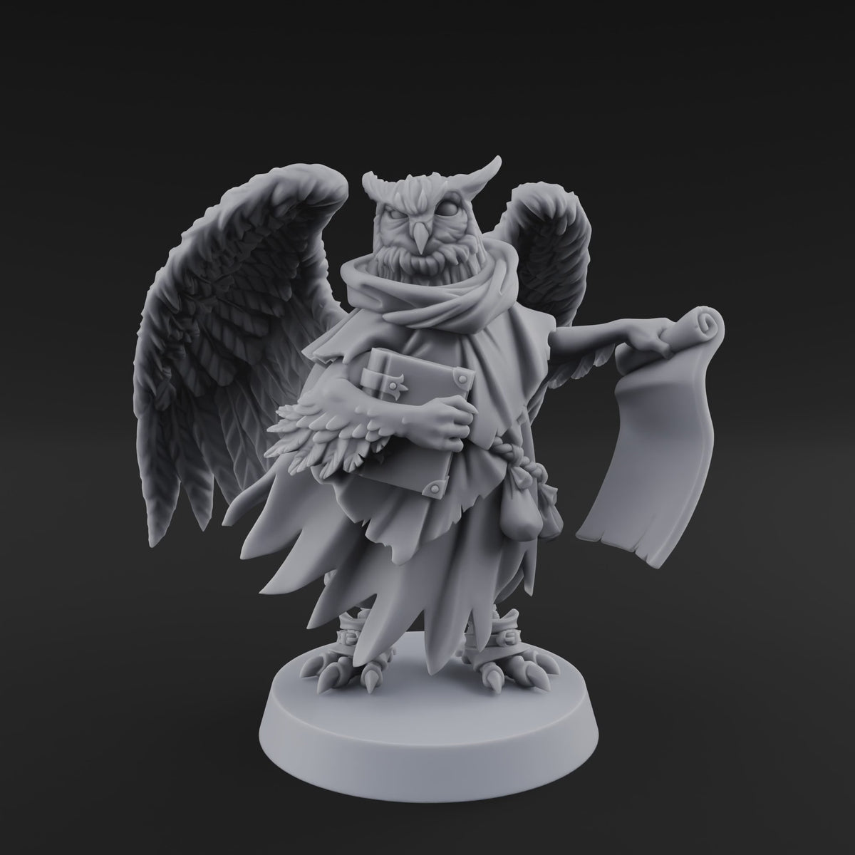 Scrolls Clutching Aarakocra Wizard