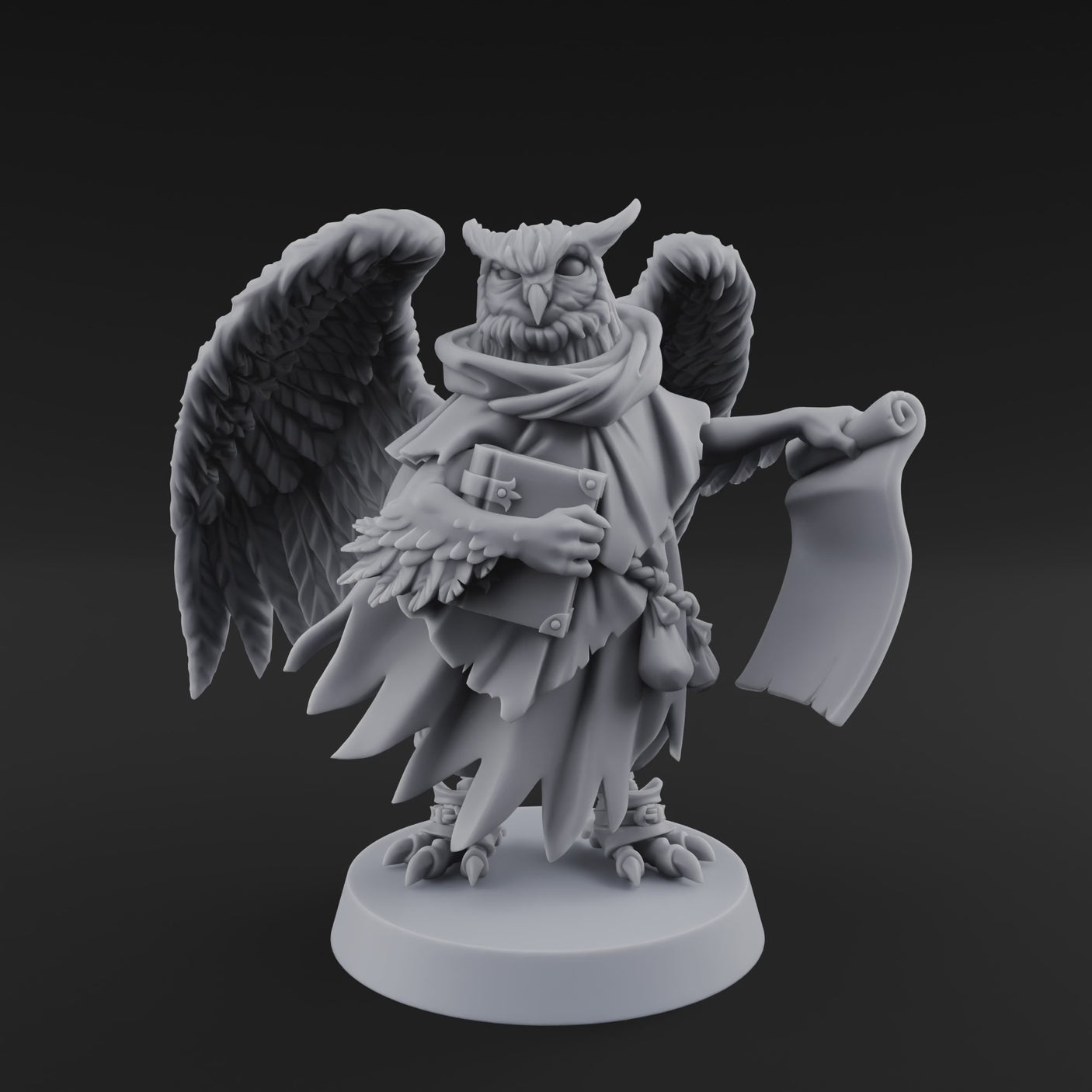 Scrolls Clutching Aarakocra Wizard
