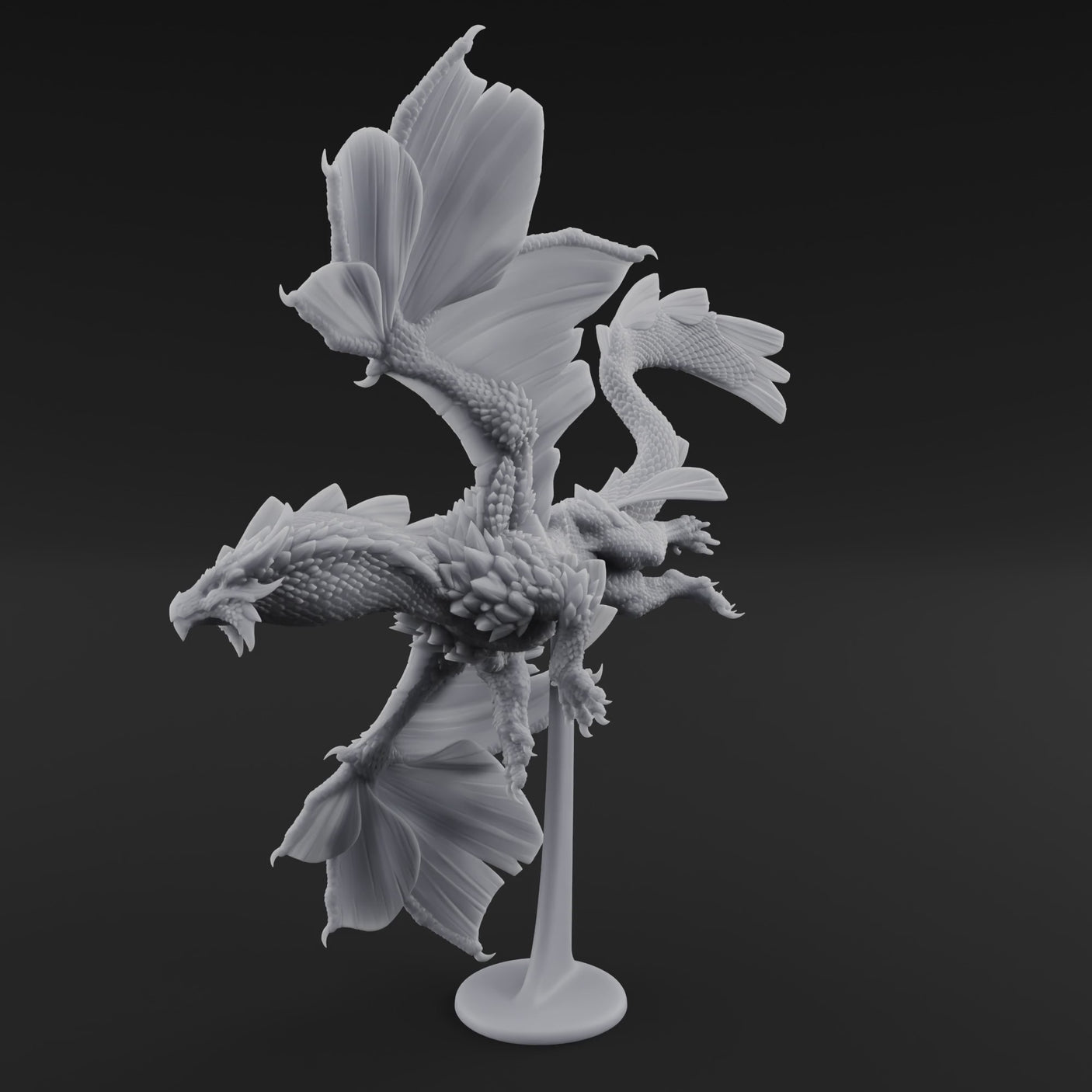 Perched On Blooms Bronze Dragon Flying