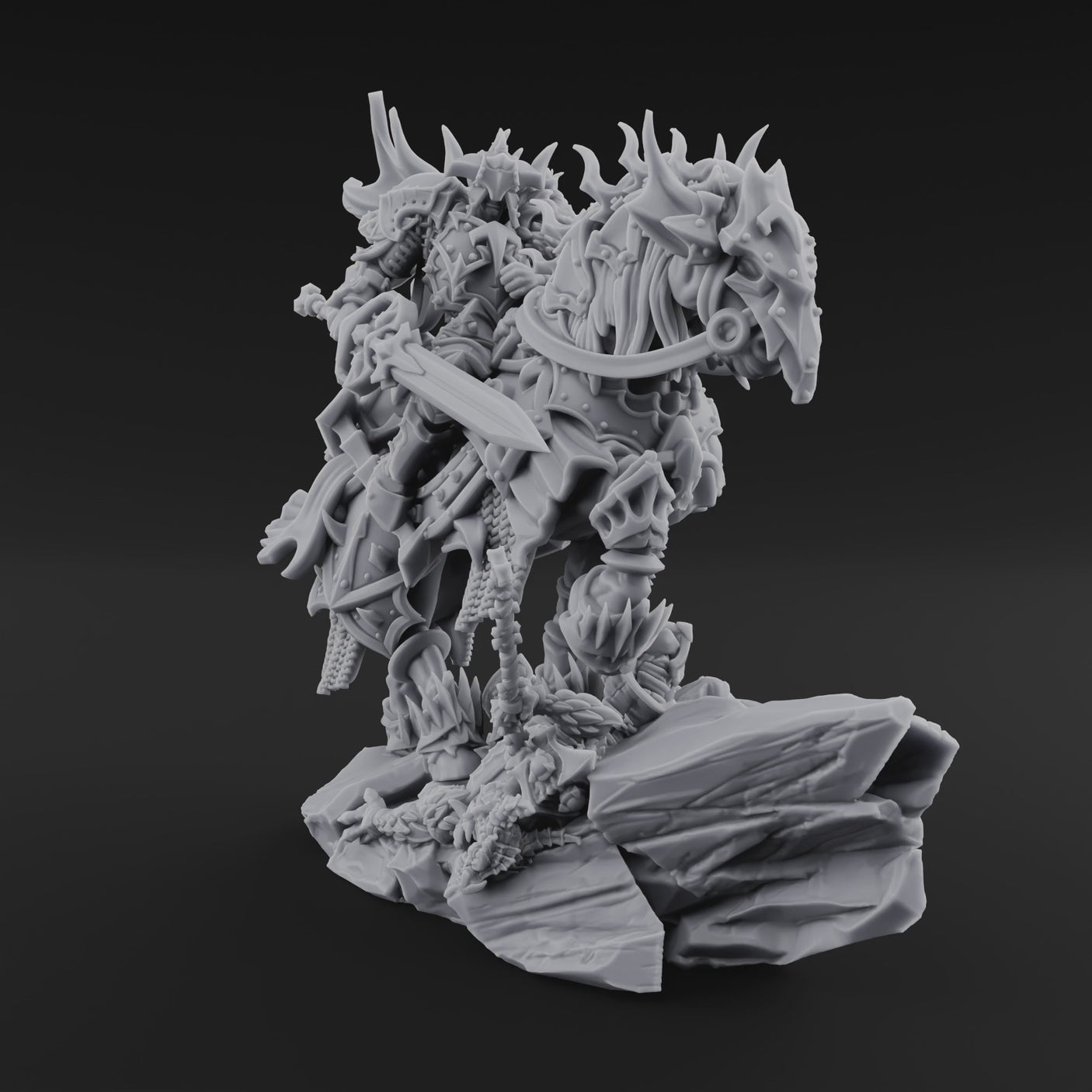 Mounted Wreathed Commanding Demon Warlord