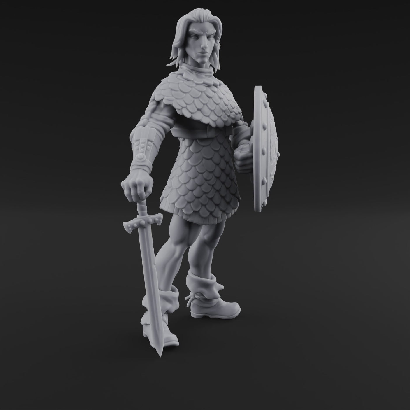 Shield And Blade Ready Human Warrior