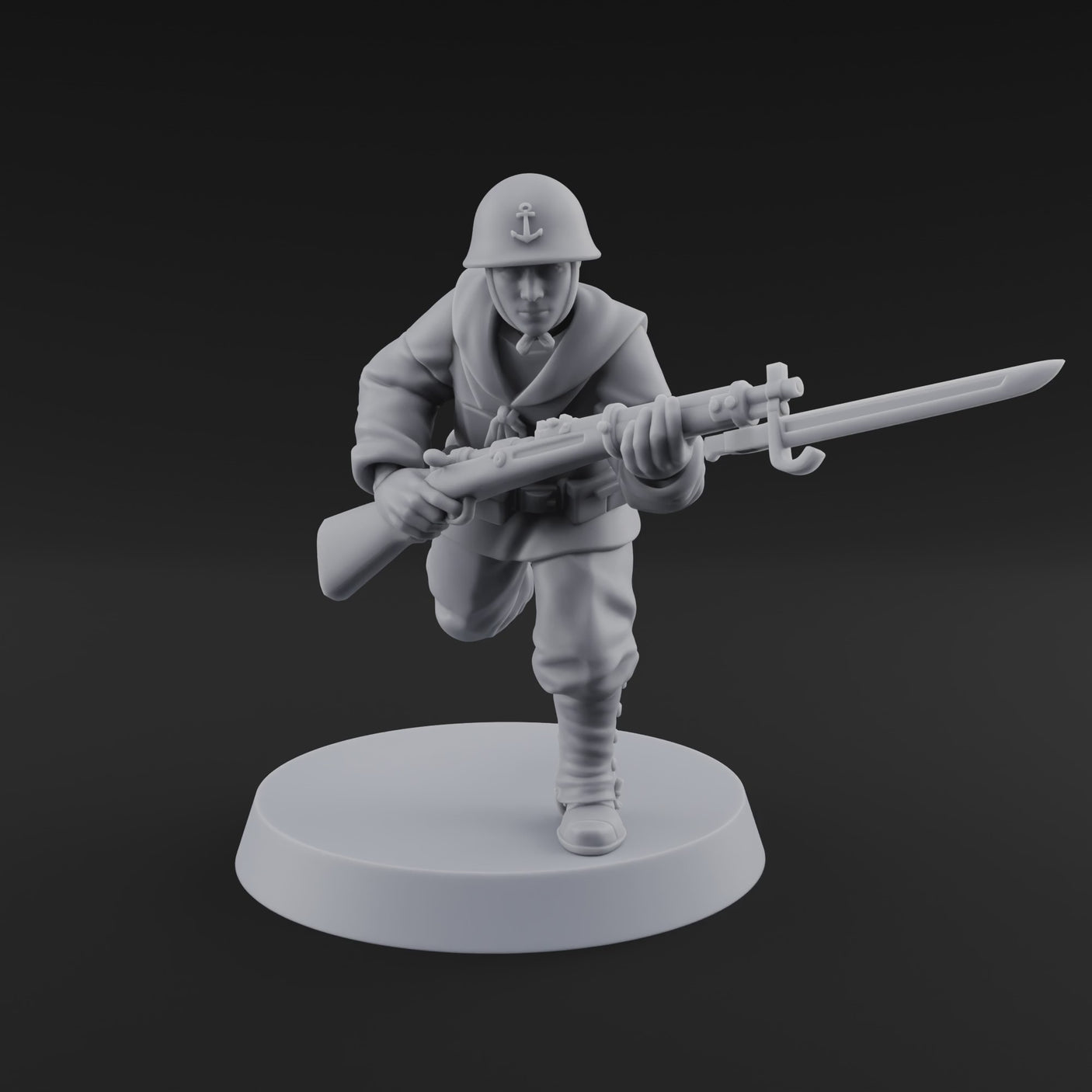 Bayonet Charging World War 2 Japanese Riflemen F