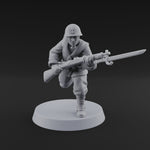 Bayonet Charging World War 2 Japanese Riflemen F