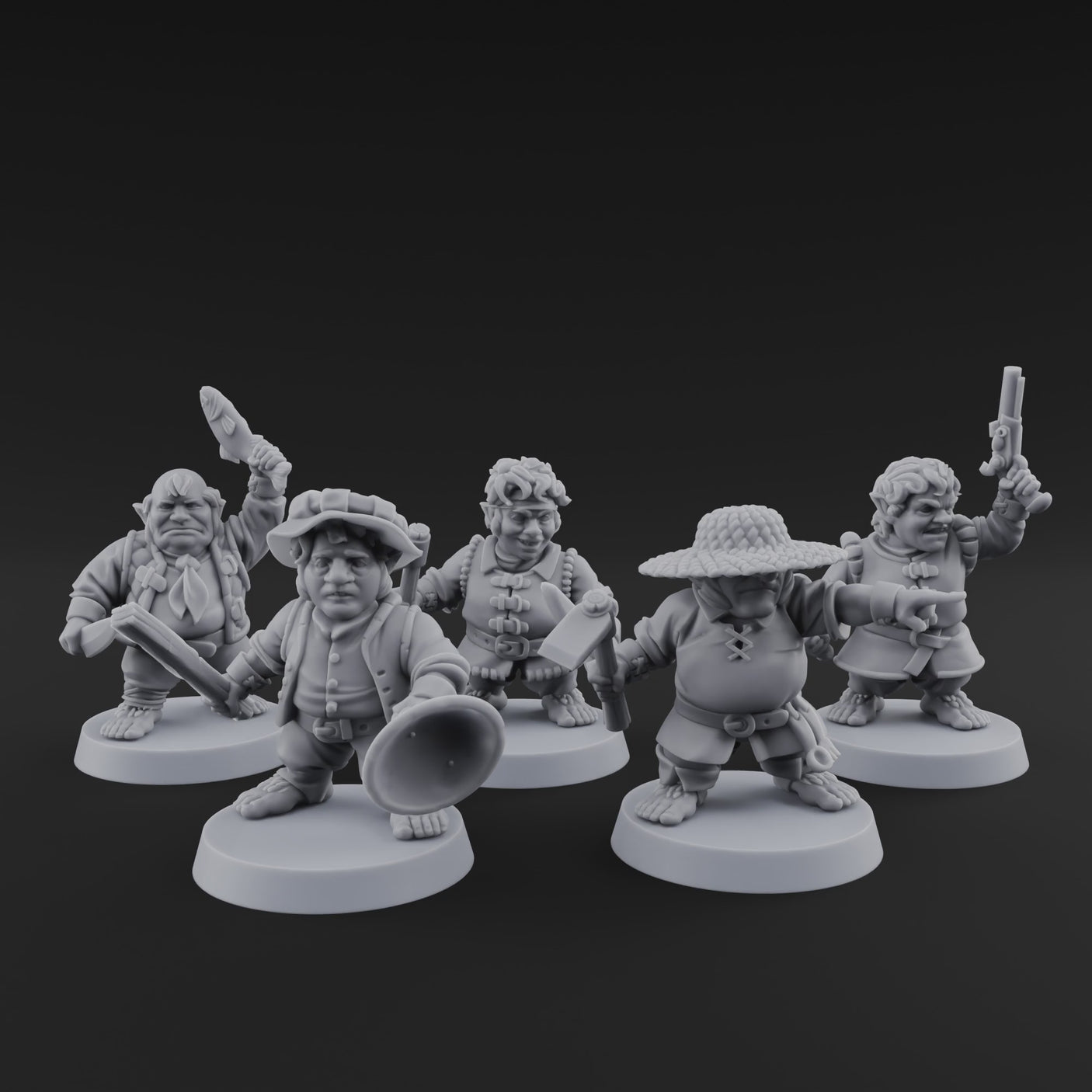 Makeshift Weapons Held High Halfling Militia