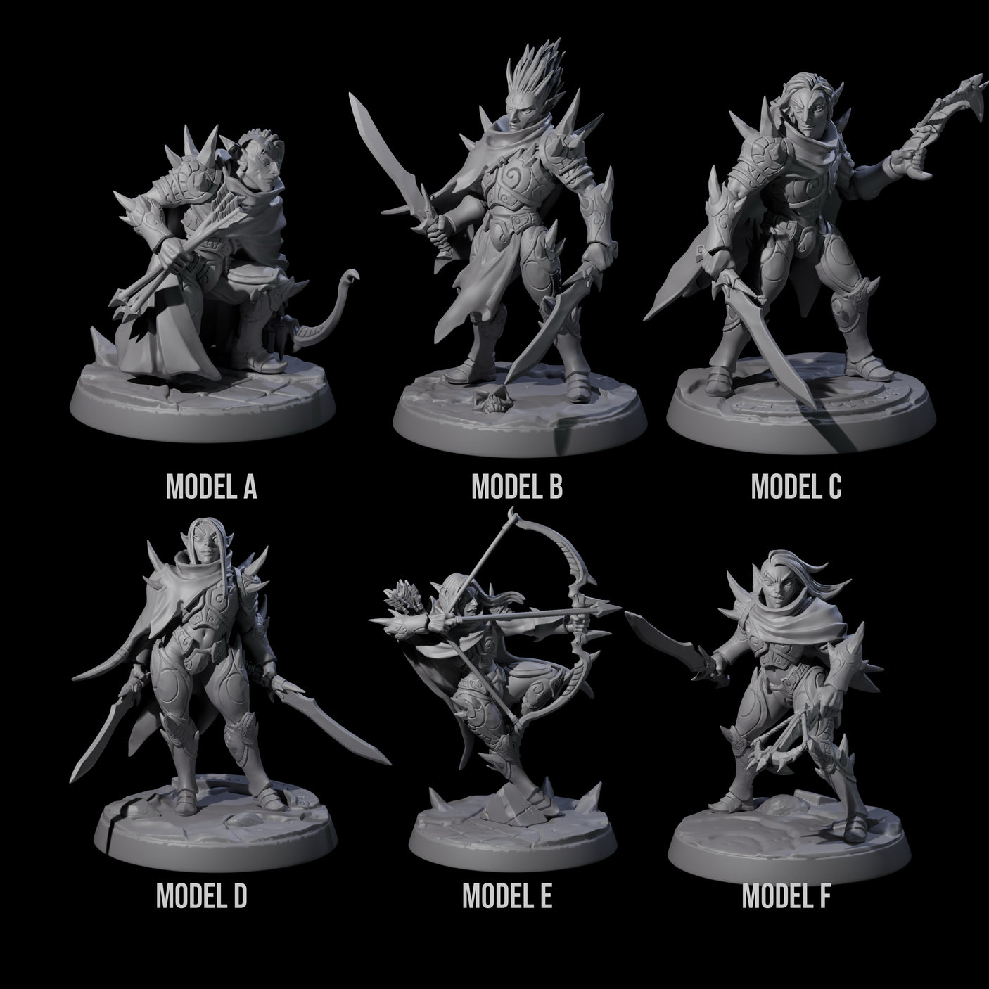Six Nefarious Drow Assassins