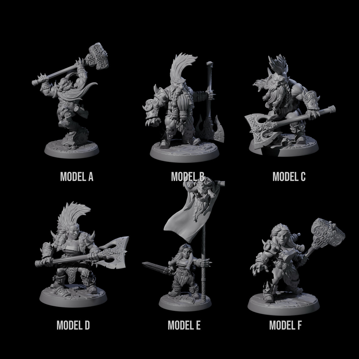 Six Raging Berserker Dwarves
