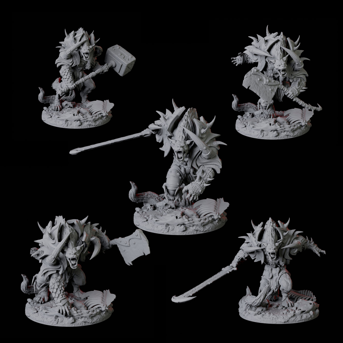 Five Bruising Gnoll Brutes