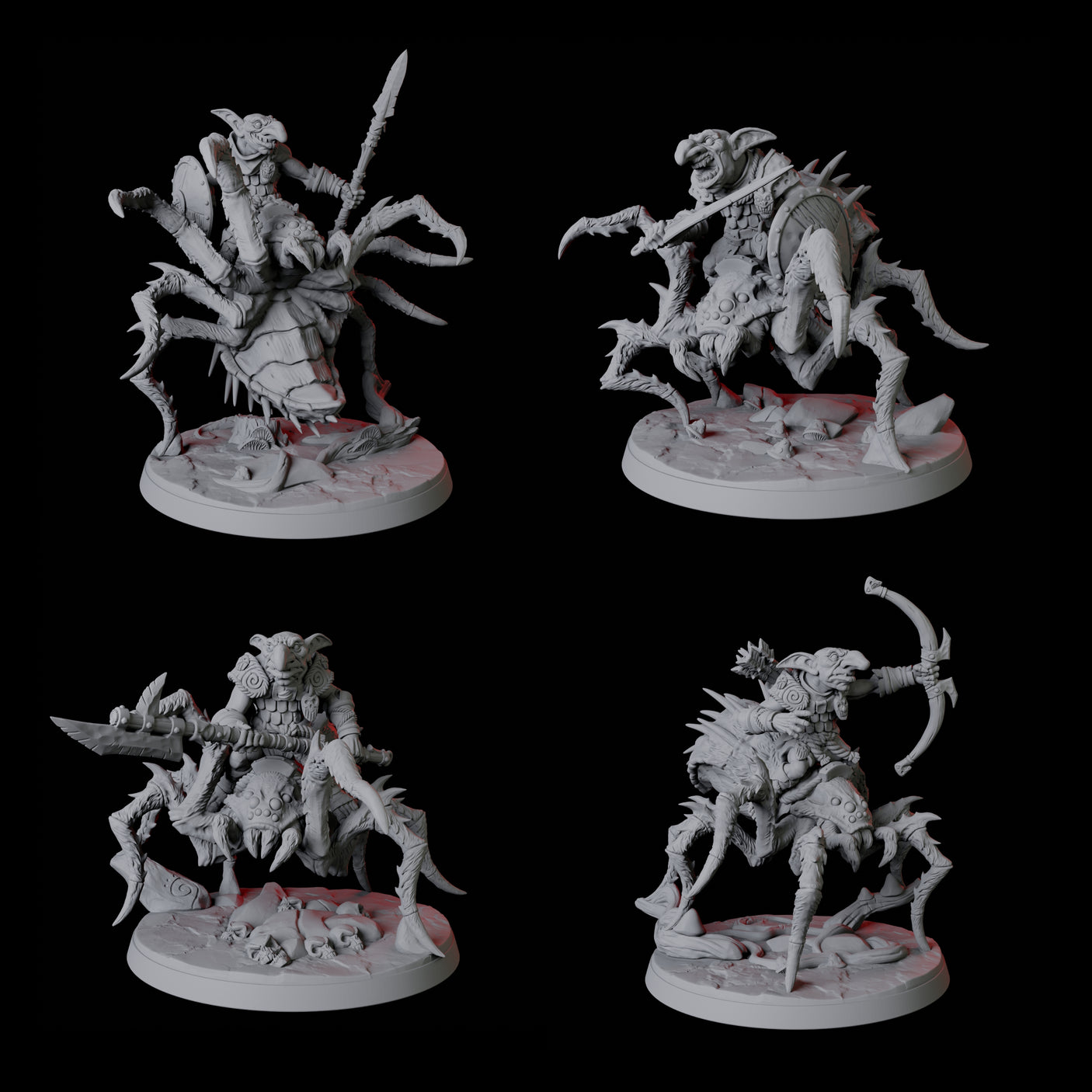 Four Spider Mounted Goblin Riders