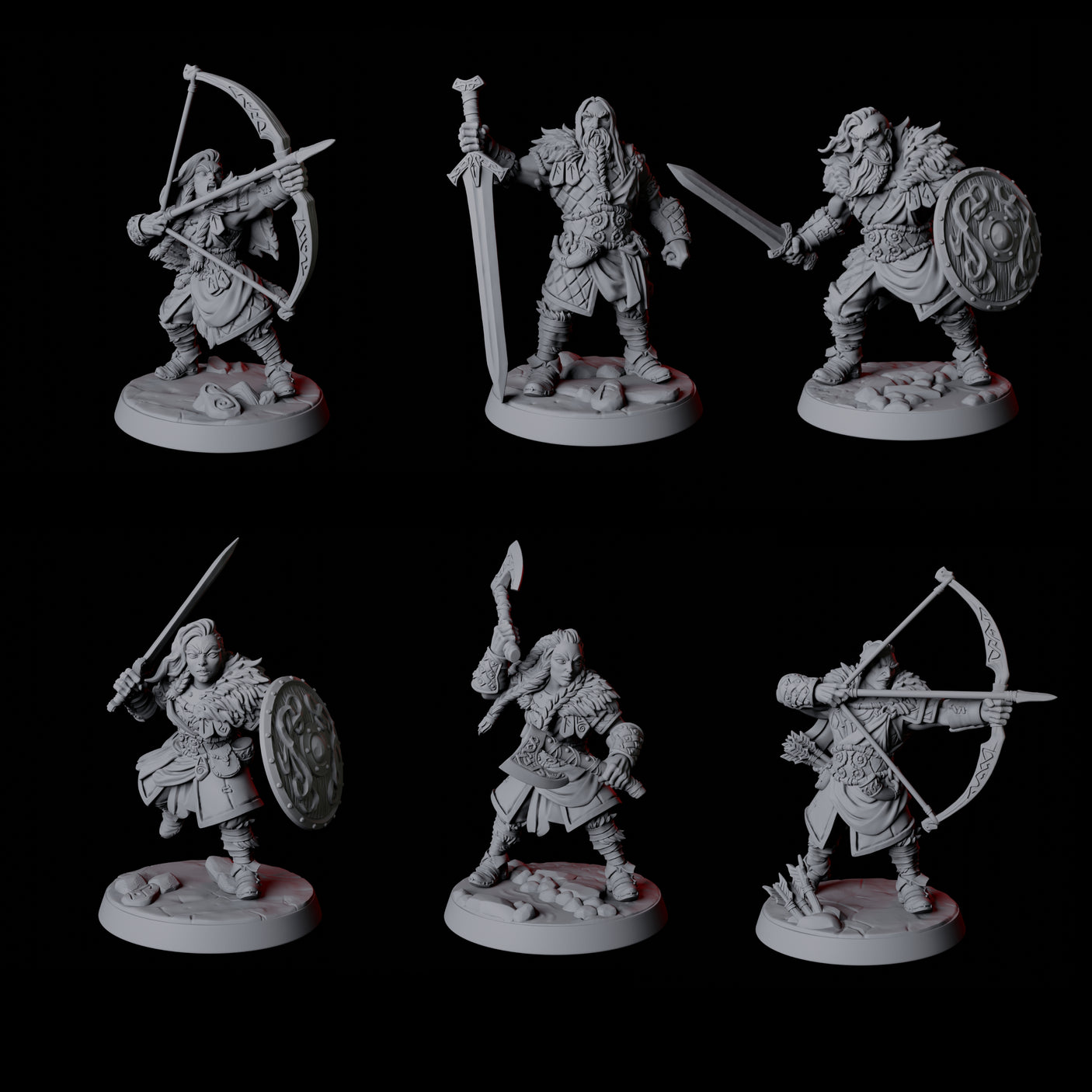 Six Fierce Northmen Berserkers