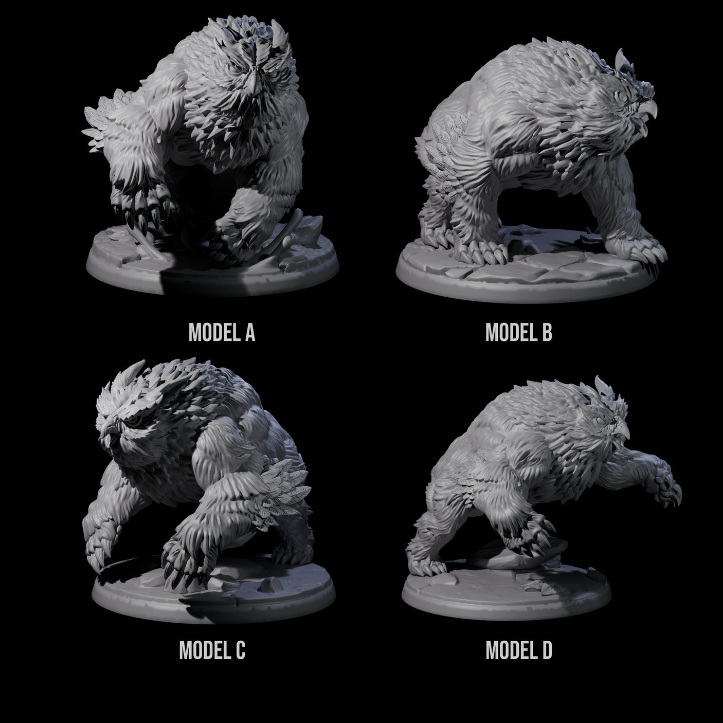 Four Wild Owlbears
