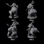 Four Raging Bugbears on Owlbears