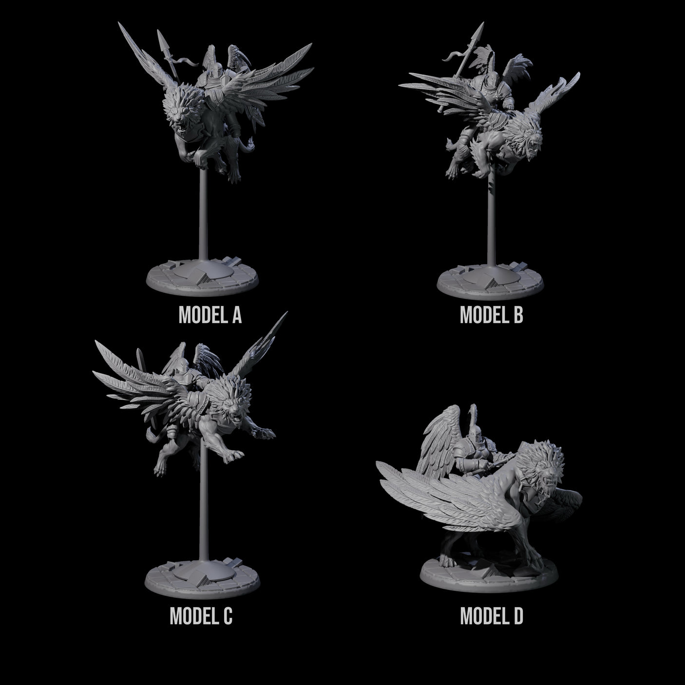 Four Diving Celestial Cavalry