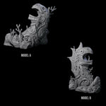 Two Underwater Ruined Statues